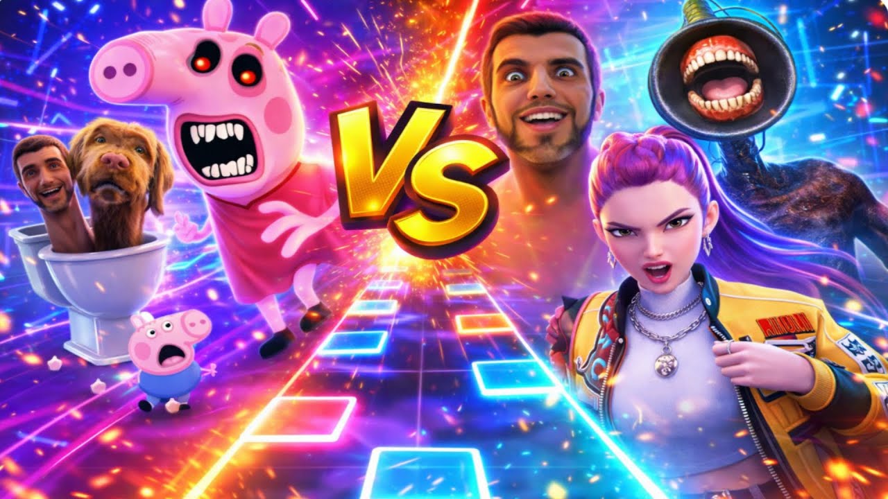 🍿 PEPPA PIG.EXE🆚Siren Head 🆚 Skibidi Toilet🆚Kpop demon hunter   🎶 Tiles Hop EDM Rush
