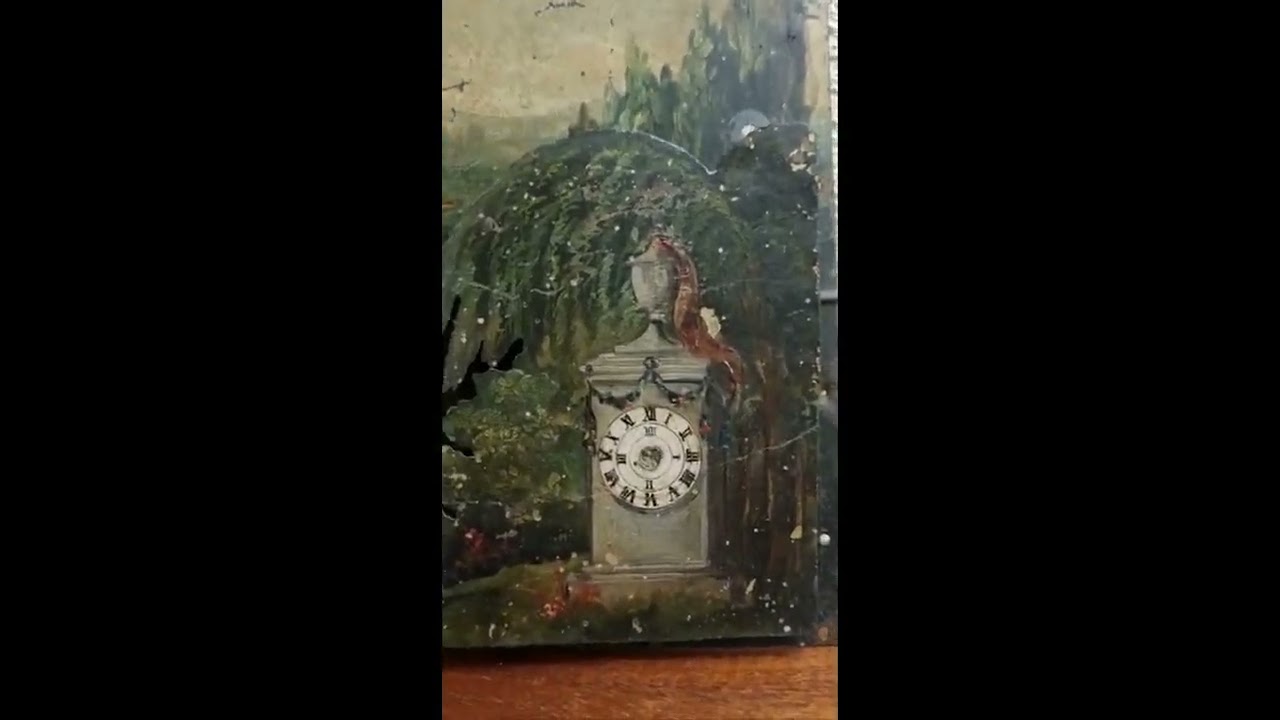 Antique 19th century Picture Clock and Automaton Mechanism