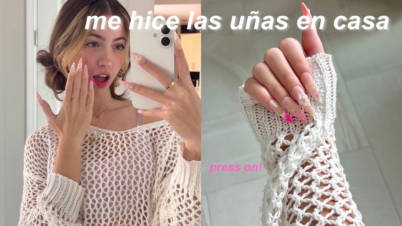 me hice las uñas en casa 💅 (press on nails)