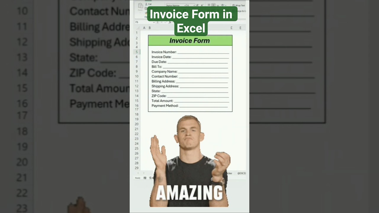 Automatic Invoice Form in Excel | Billing Format #shorts #officeguide