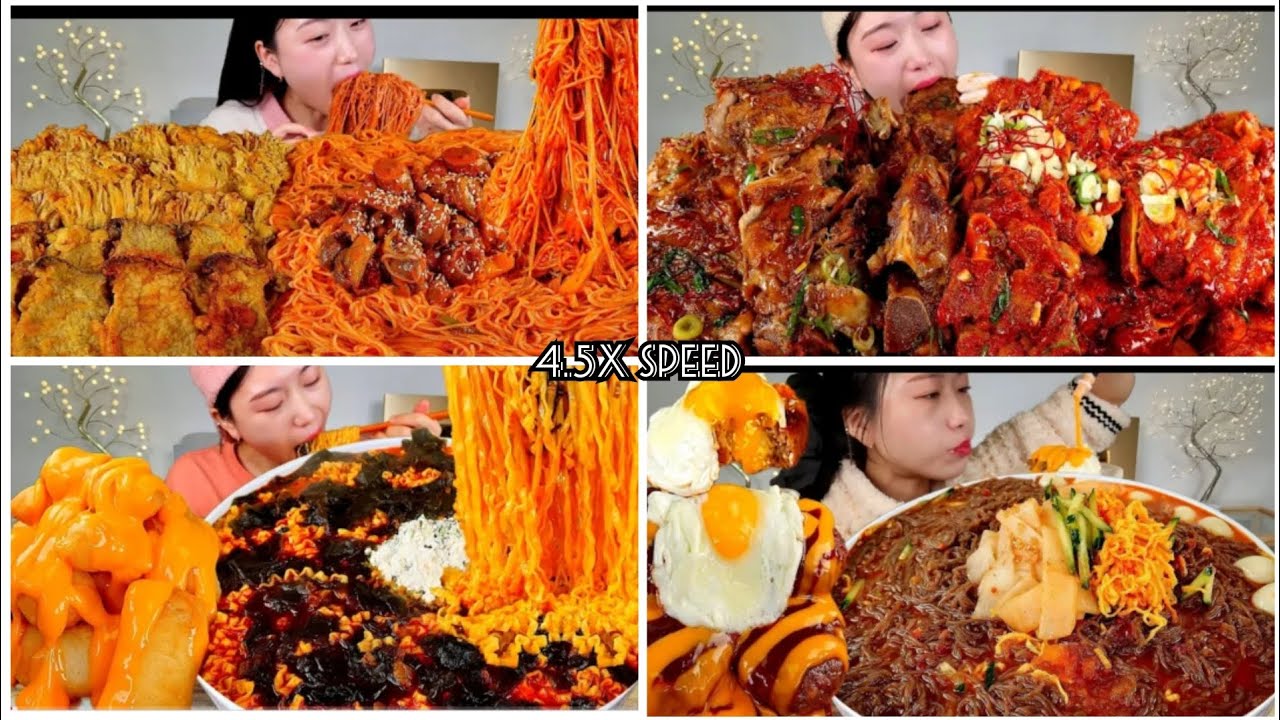 Asmr mukbang_diffrent mukbang challenge with mukbangers#mukbang_spicy 
