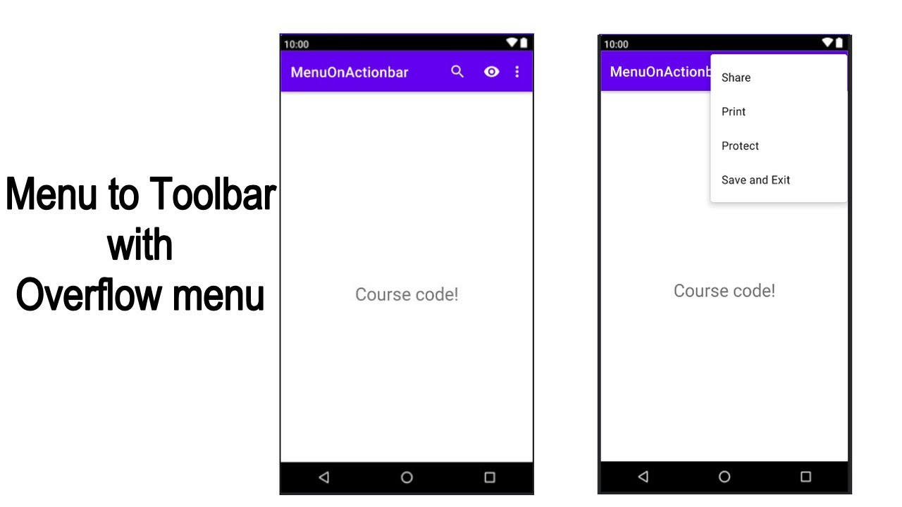 android studio | How to set menu to Toolbar in Android example