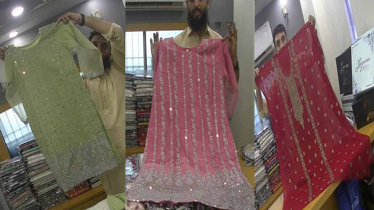 Pakistani Best Fancy Dress - Very Affordable Price - Best Wedding & Party Dress- Fancy Unstitch Suit