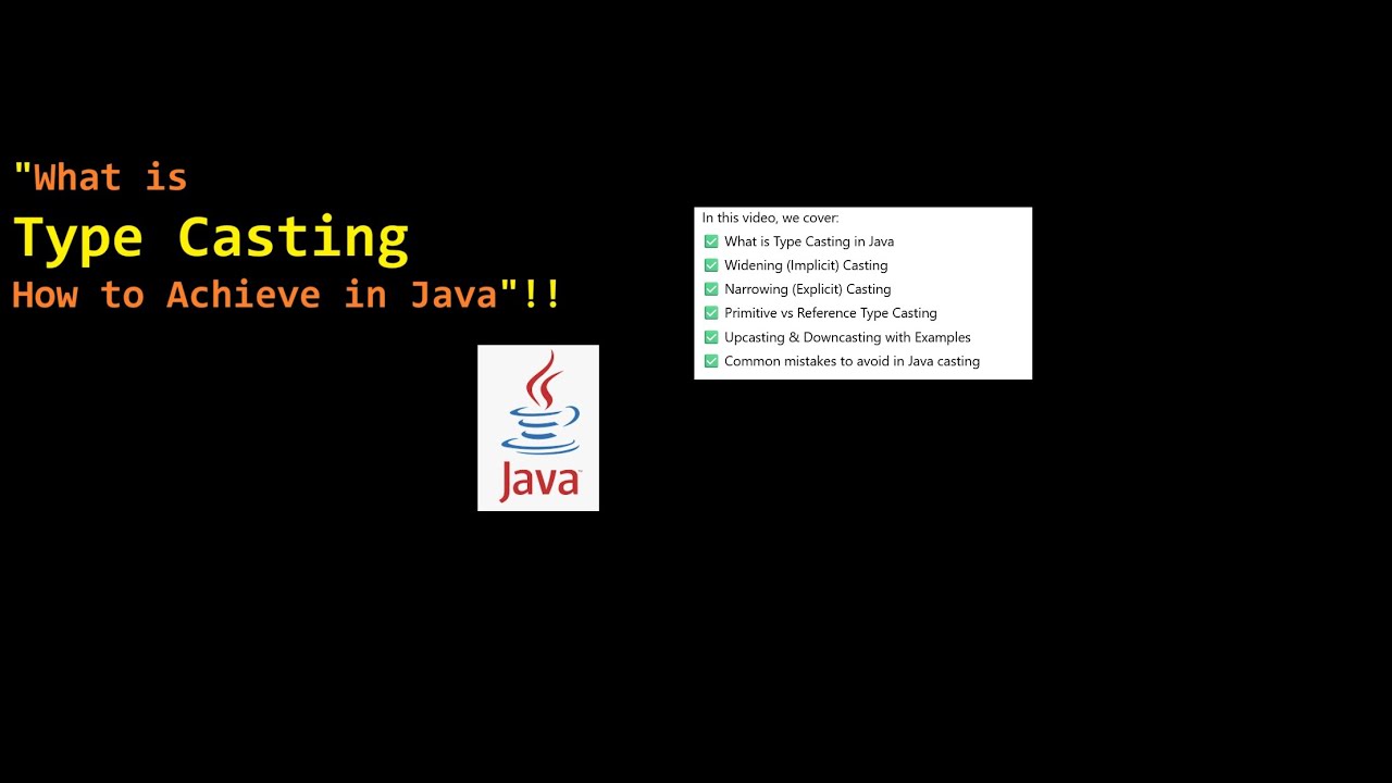 What is Type Casting in Java  | Widening & Narrowing Casting Explained with Examples #12