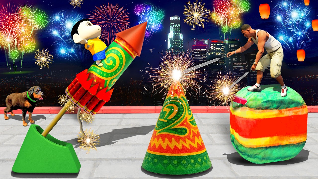 SHINCHAN AND FRANKLIN CELEBRATED DIWALI WITH CRAZY GIANT CRACKERS IN GTA 5