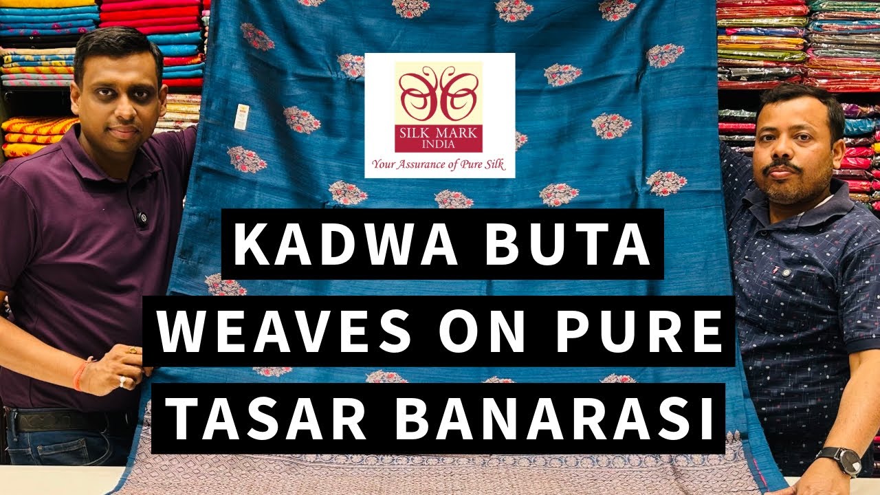 KADWA BUTA WEAVES ON PURE TASAR BANARASI | WITH SILKMARK | ADI INDIAN SILK HOUSE 