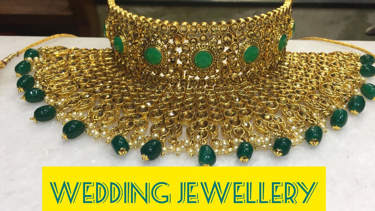 Green Color Kundan Bridal Set / Choker Set / Green Kundan Wedding Set
