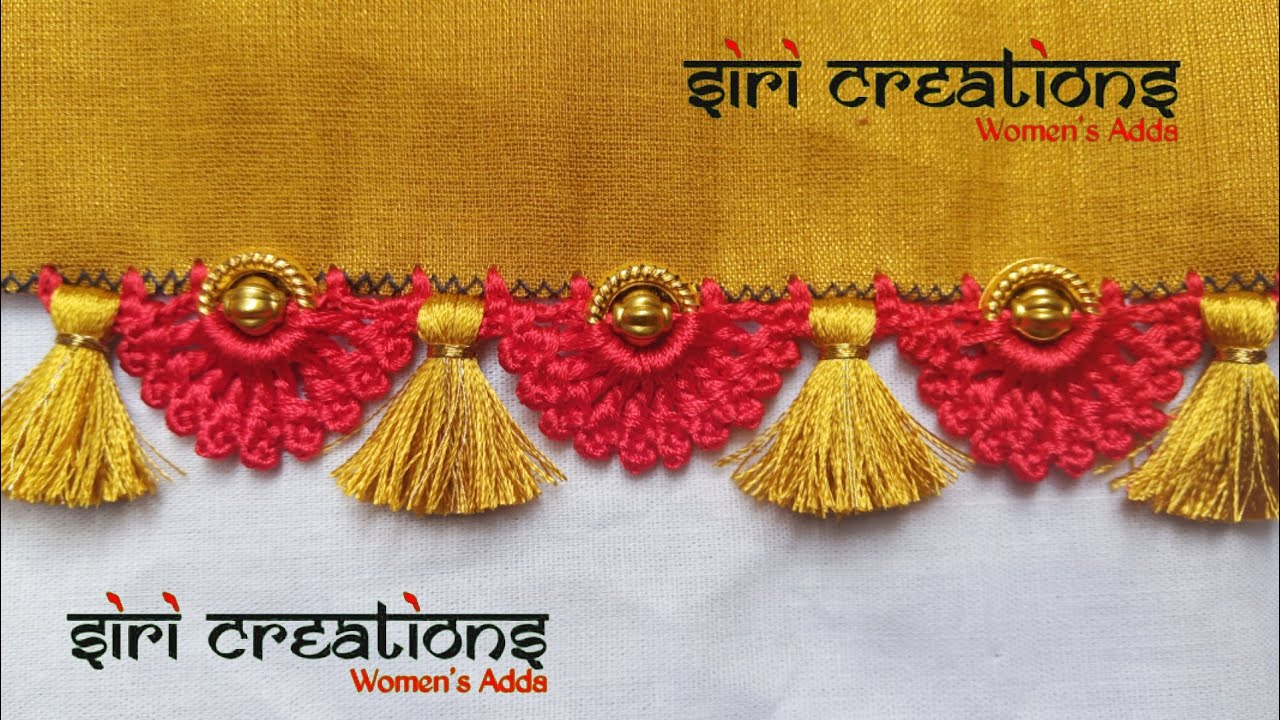 saree kuchu #146 / ring beads saree kuchu design tutorial for beginners / Siri creations