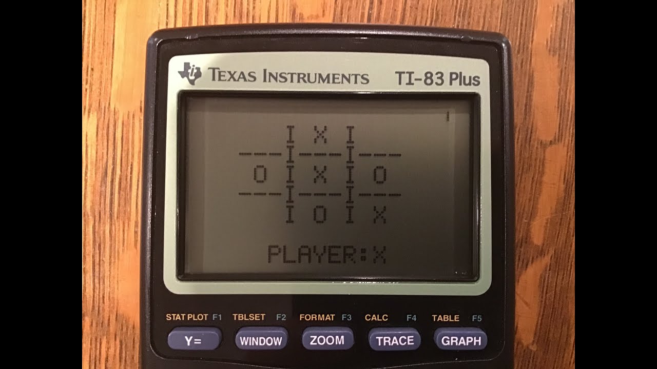 Tic-Tac-Toe For Your TI 83/84 Calculator