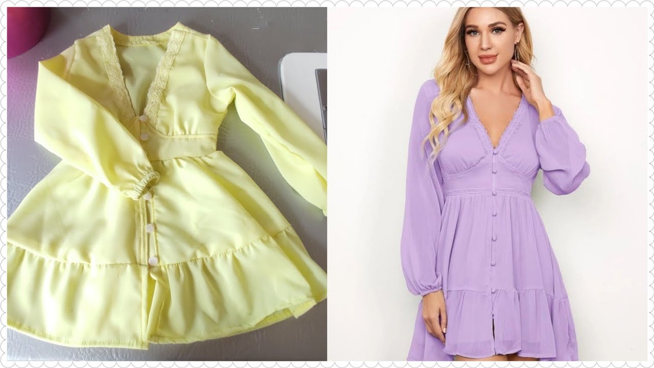 hermoso 😍👗vestido de moda corte✂️ imperio en pico tutorial paso a paso(#vestido de moda#facil#