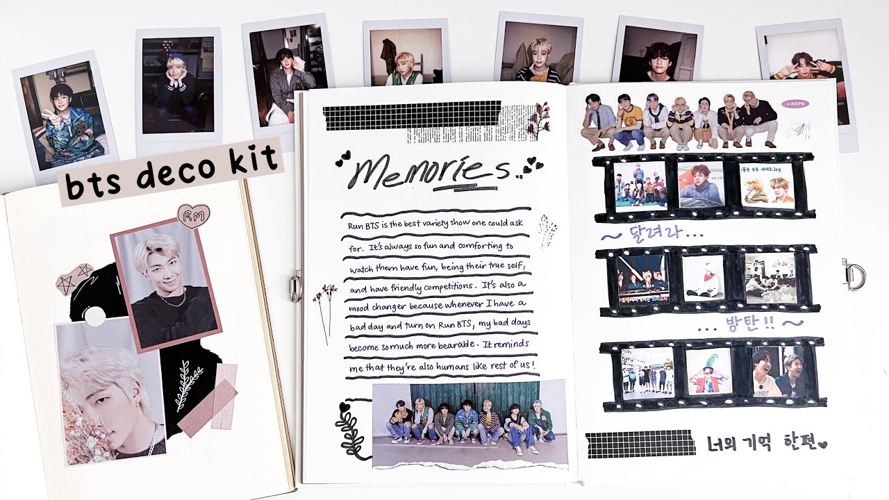 10+ BTS journal ideas using BTS DECO KIT | ASMR journal with me
