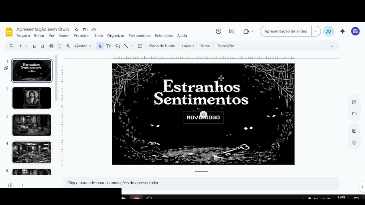 Tentando criar um jogo no Google Slides