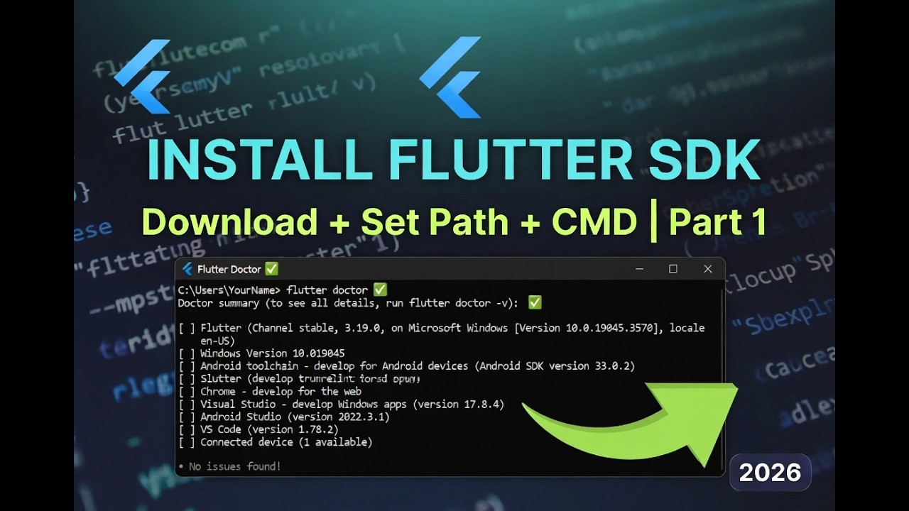 How to Install Flutter SDK on Windows 2026 | Download + Set Path + CMD Setup? (Part 1)
