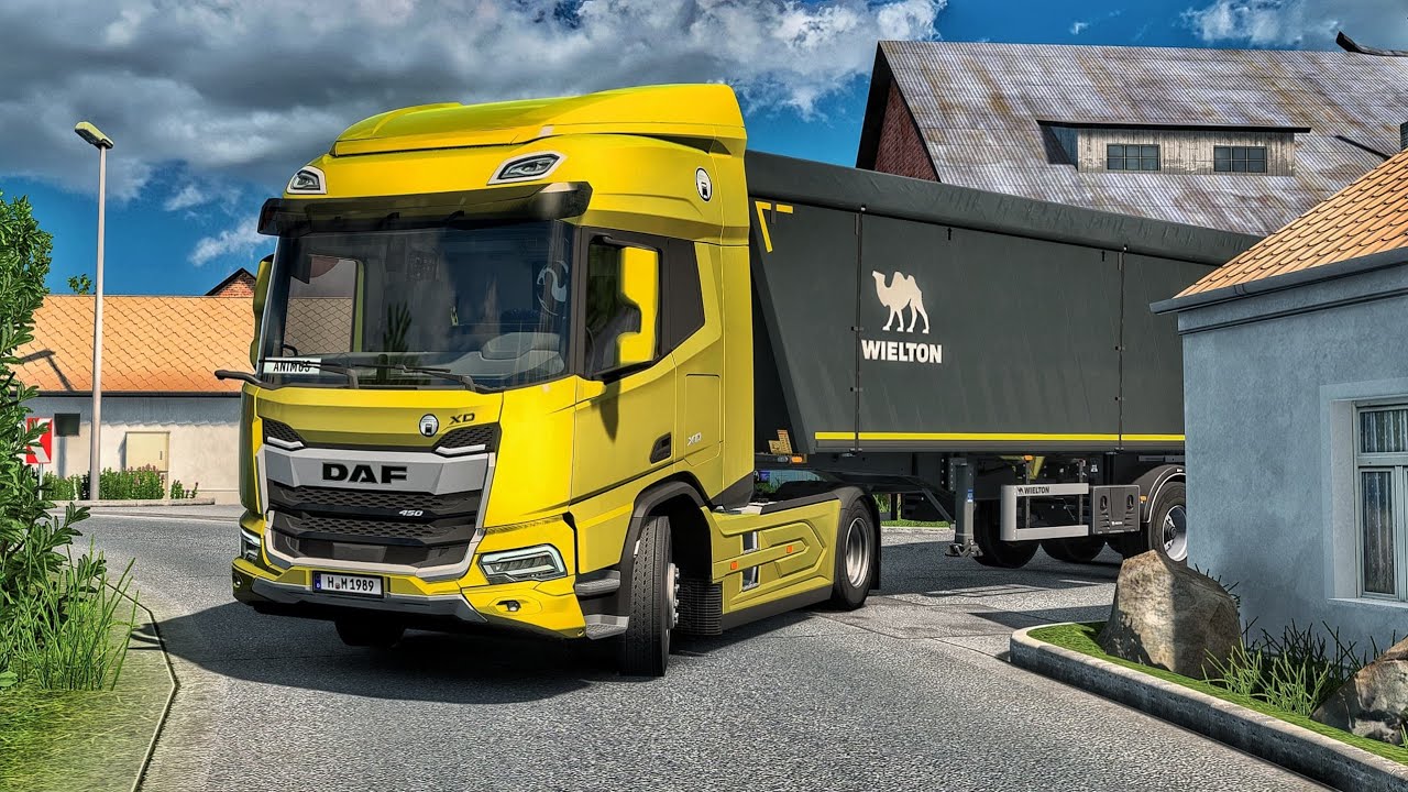 Delivering Stone Dust Through Scenic Austrian Alps | DAF XD 450 | #ets2 1.53