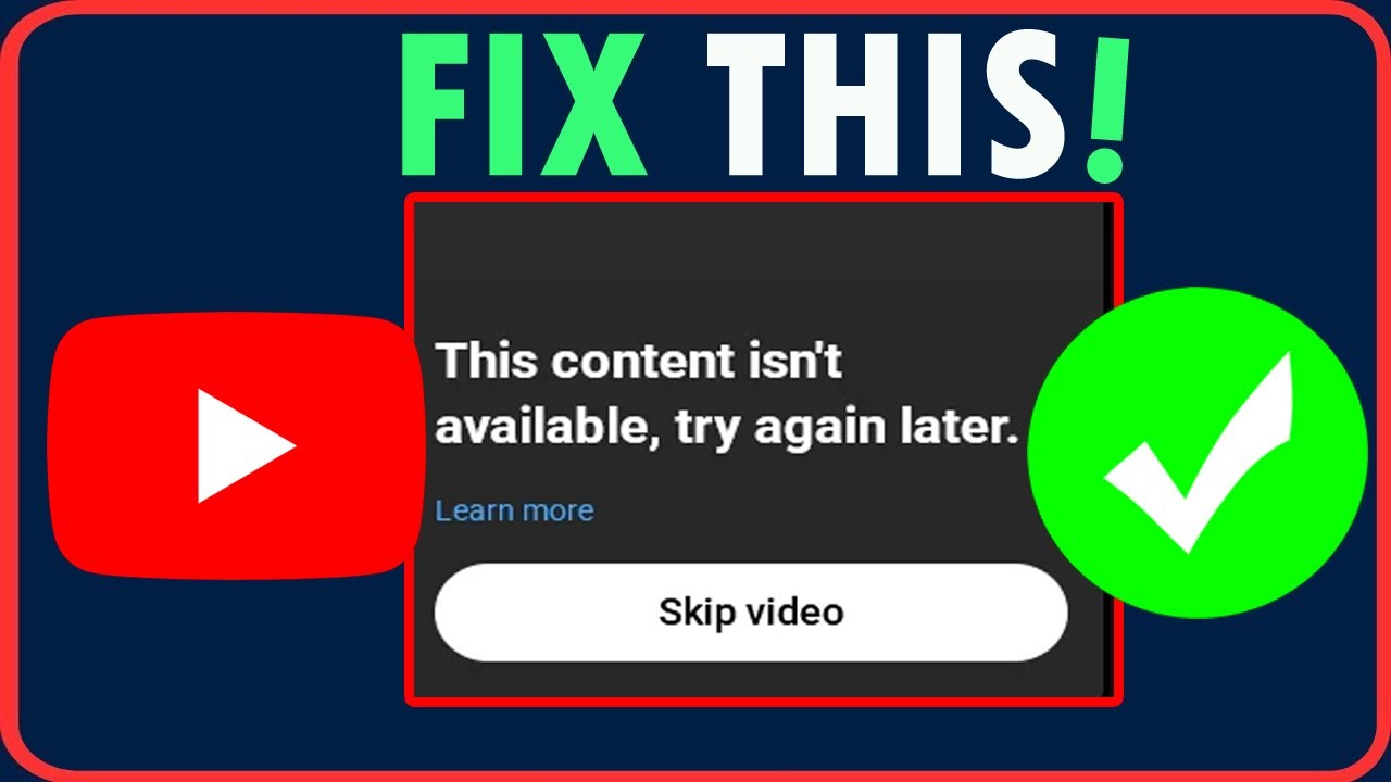 Исправить ошибку &laquo;Этот контент недоступен, попробуйте позже&raquo; на YouTube.