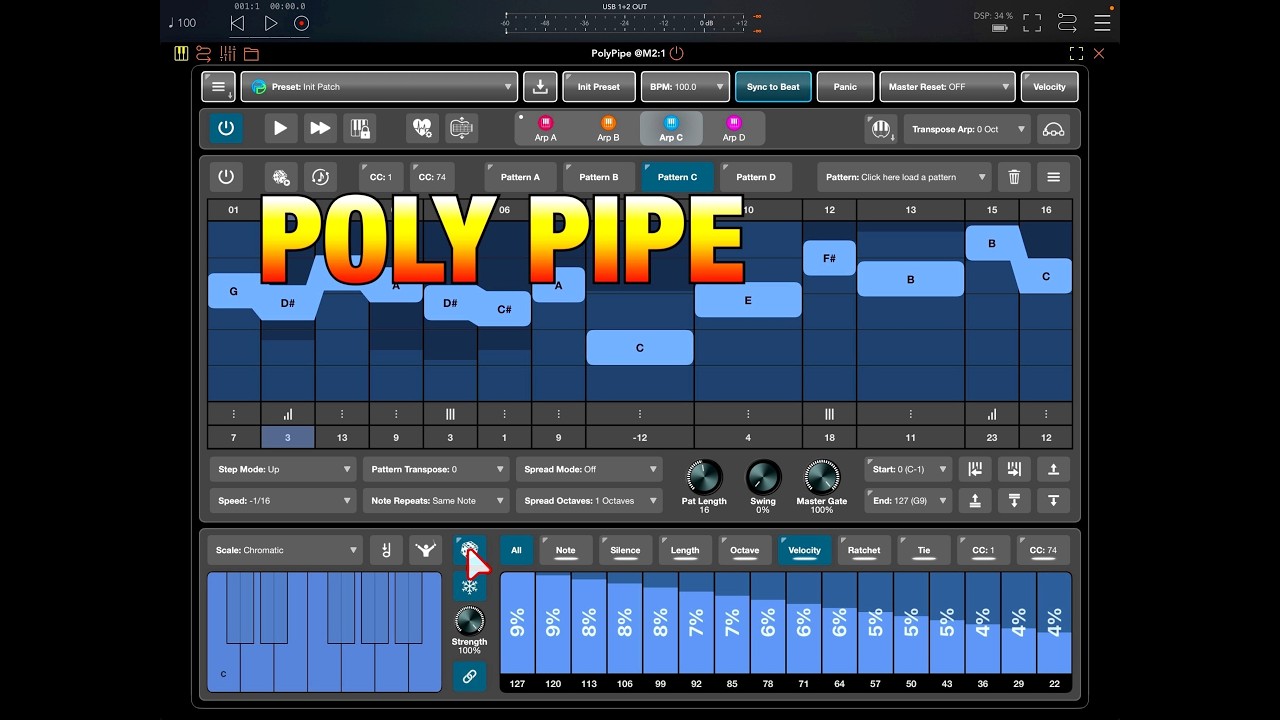 PolyPipe - Polyphonic Multi-Channel Midi Sequencer - Pre-Release Tutorial for the iPad