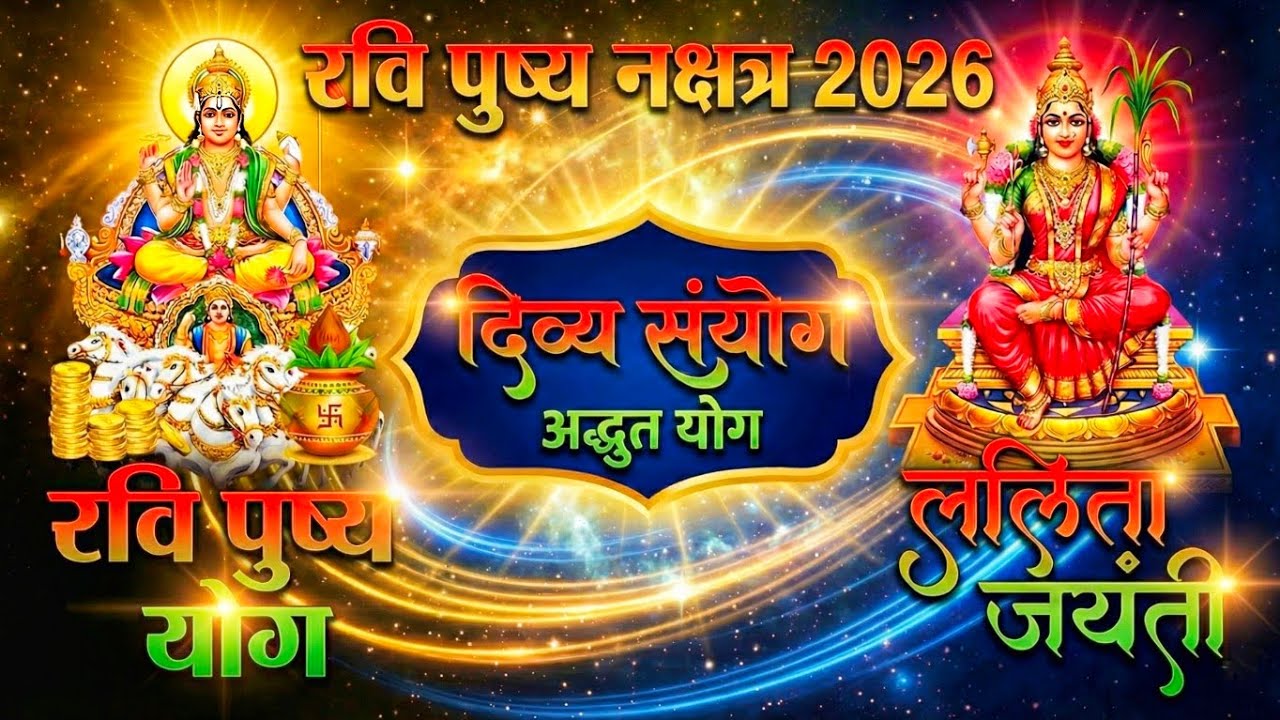 Ravi Pushya Yog 2026 | रवि पुष्य योग एवं ललिता जयंती का अद्भुत संयोग | 1 February 2026 special 