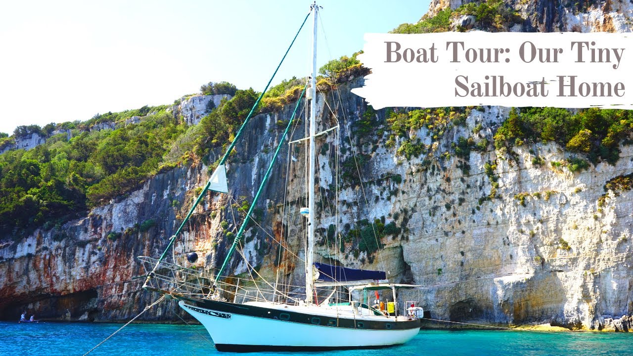 DIRT CHEAP SAILBOAT TOUR video - Sailing the world in our beautiful TINY HOME (Kadey Krogen 38)