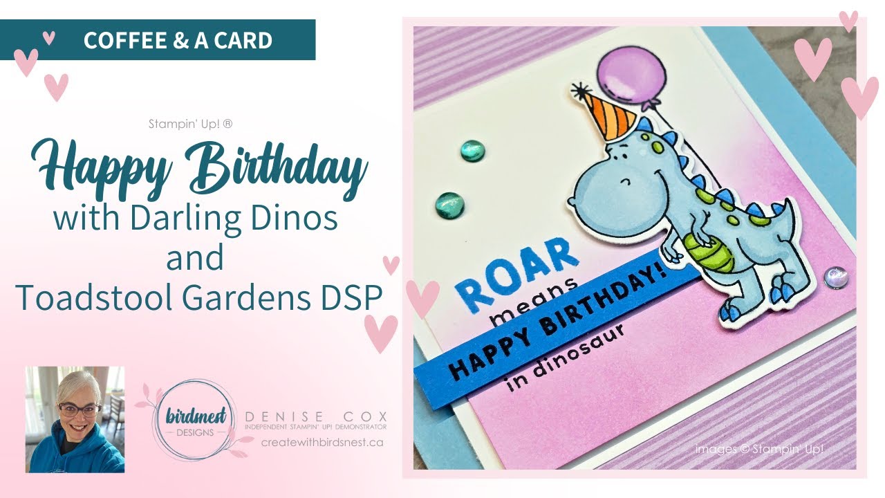 Let's Make An Adorable Birthday Card With Some Darling Dinos!