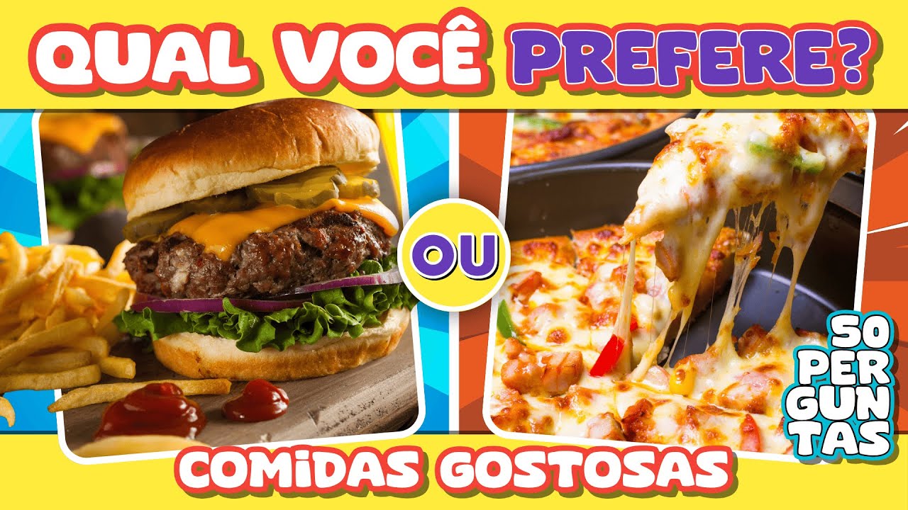 🔄 QUAL VOCÊ PREFERE? 🍔 HAMBÚRGUER OU PIZZA? 🍕 As Comidas Mais Gostosas! #quizdaduda #quiz