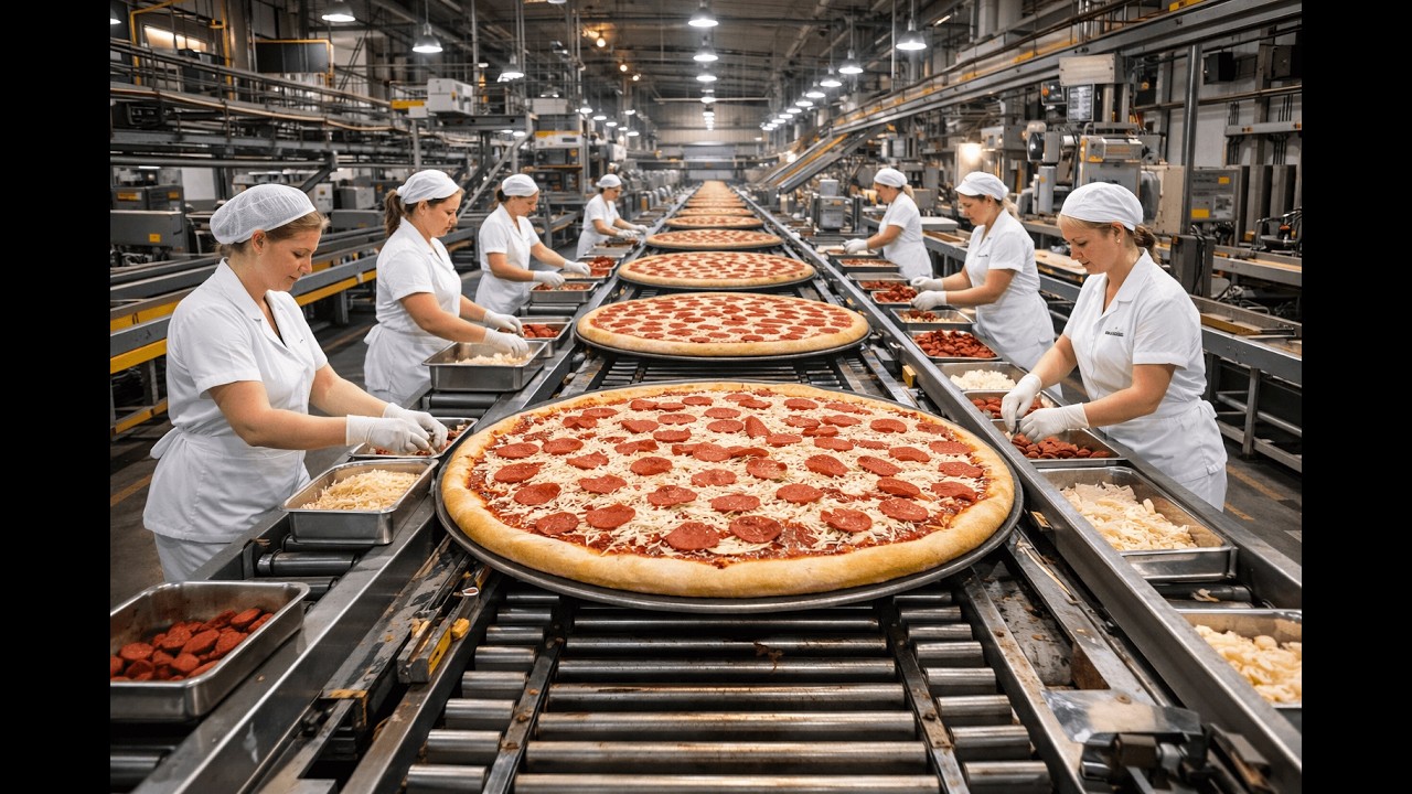Amazing Automation! Inside a modern pizza factory. Full process