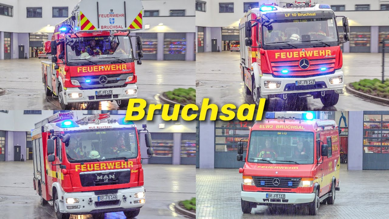 [ALARM in BRUCHSAL 🔥] Einsatzfahrten Feuerwehr Bruchsal zu ausgelöstem RAUCHMELDER | LZ & ELW 2