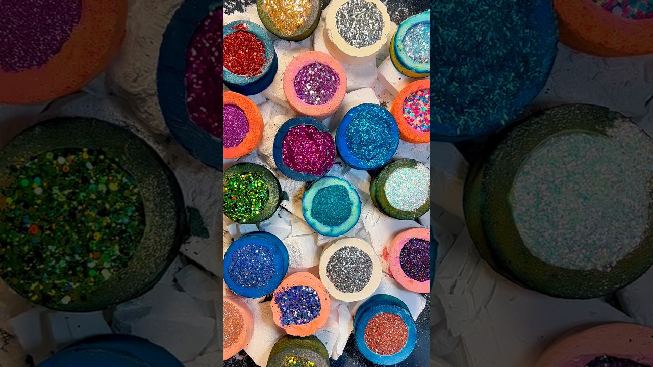 10K Celebration - Glitter Gushers over BSN 🥳 #oddlysatisfying #gymchalkasmr #asmrgymchalk #asmr