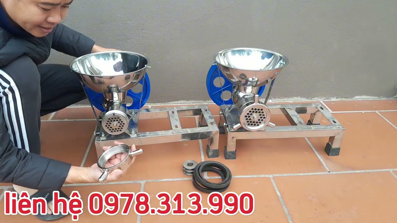 Máy xay thịt công nghiệp inox - cối xay thịt 22 - cối xay thịt 32 #mayxaythit #mayxaythitcongnghiep
