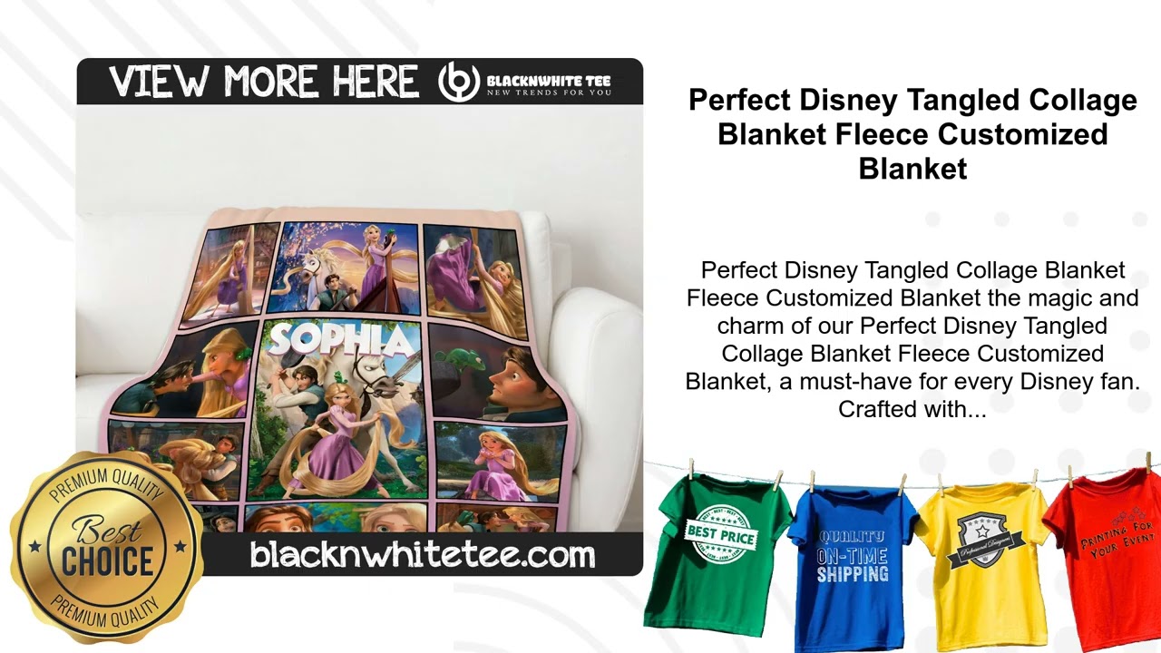 Perfect Disney Tangled Collage Blanket Fleece Customized Blanket
