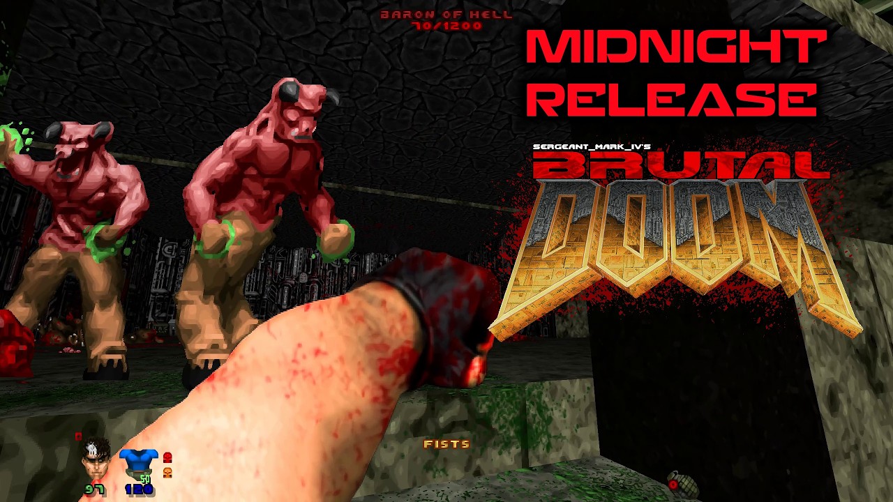 Brutal Doom v22 Release Candidate 6 Upscale Update - Midnight Release Map