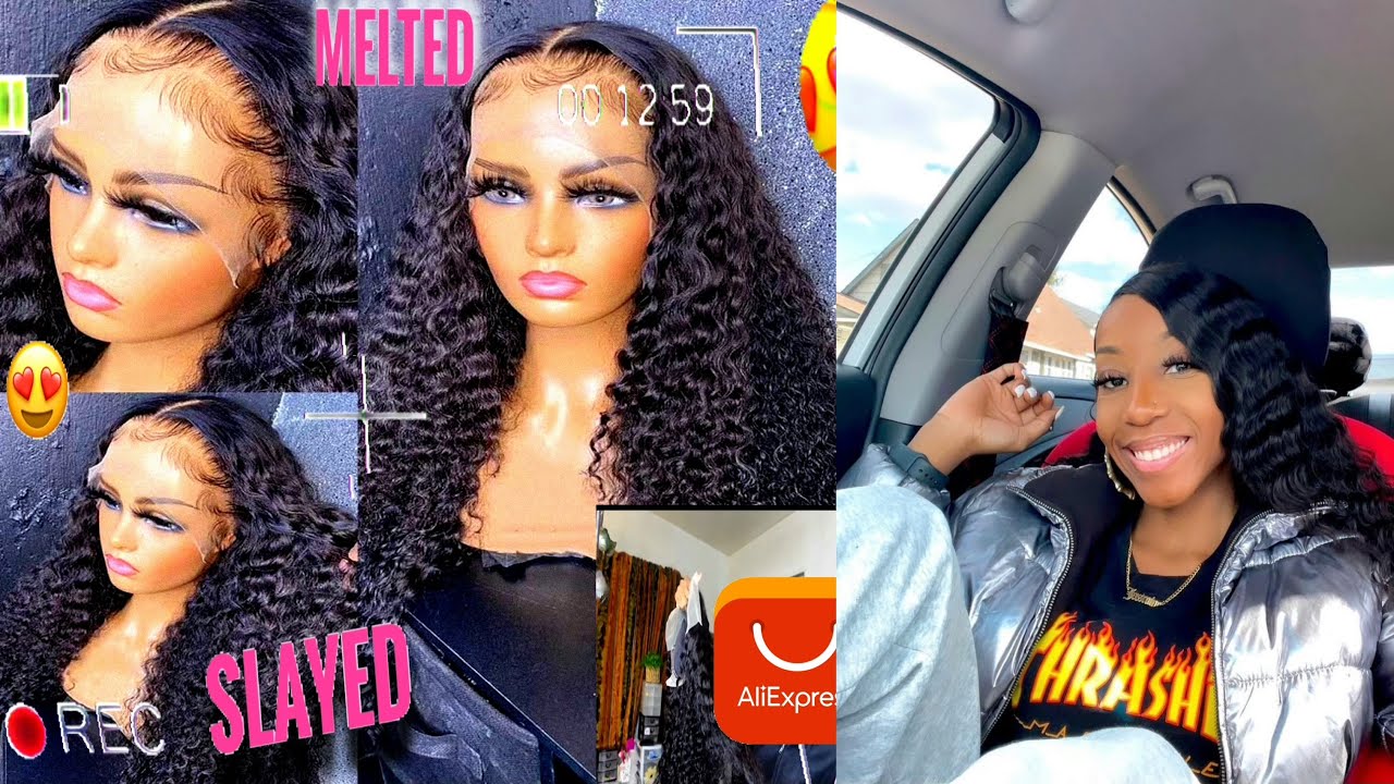 BEST DEEP WAVE CURLY LACE FRONT WIG 13x4 (BLEACHING & INSTALLING) | ALIEXPRESS SUNPERQUEEN!