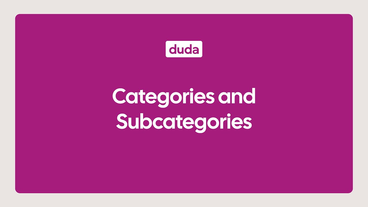 Categories and Subcategories