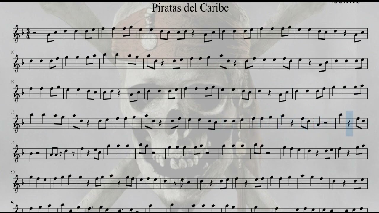 Piratas del Caribe (Partitura con pista acompañamiento).