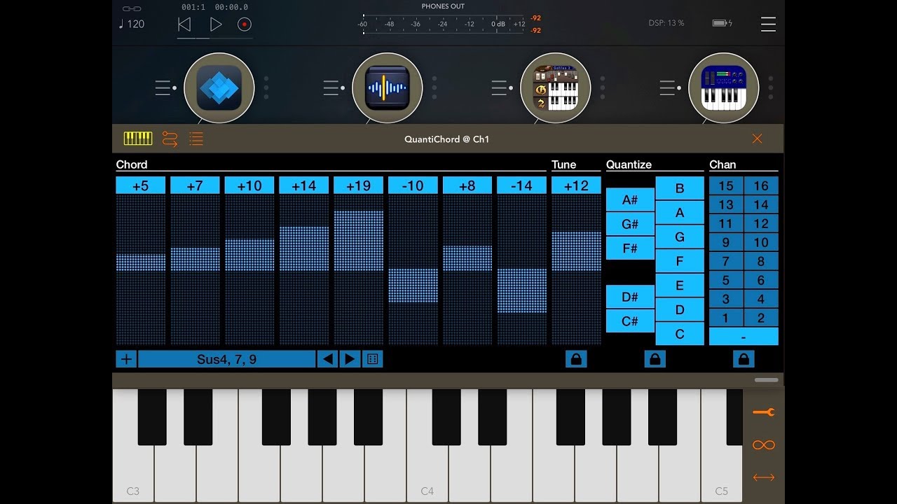 QUANTICHORD - MIDI Chord Quantizer - AUv3 & Standalone - Demo for the iPad