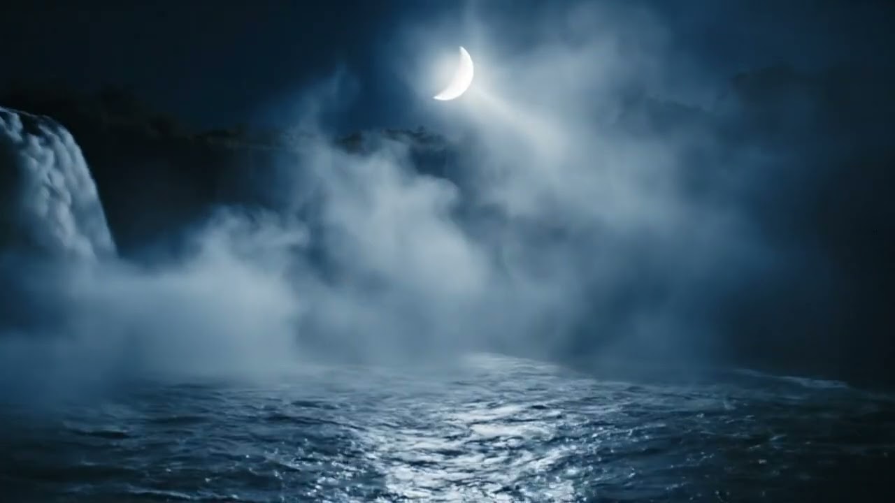 Moonlight Falls: 10 Hours Powerful Waterfall Sounds for Deep Sleep & Relaxation| Vital Nature Sounds