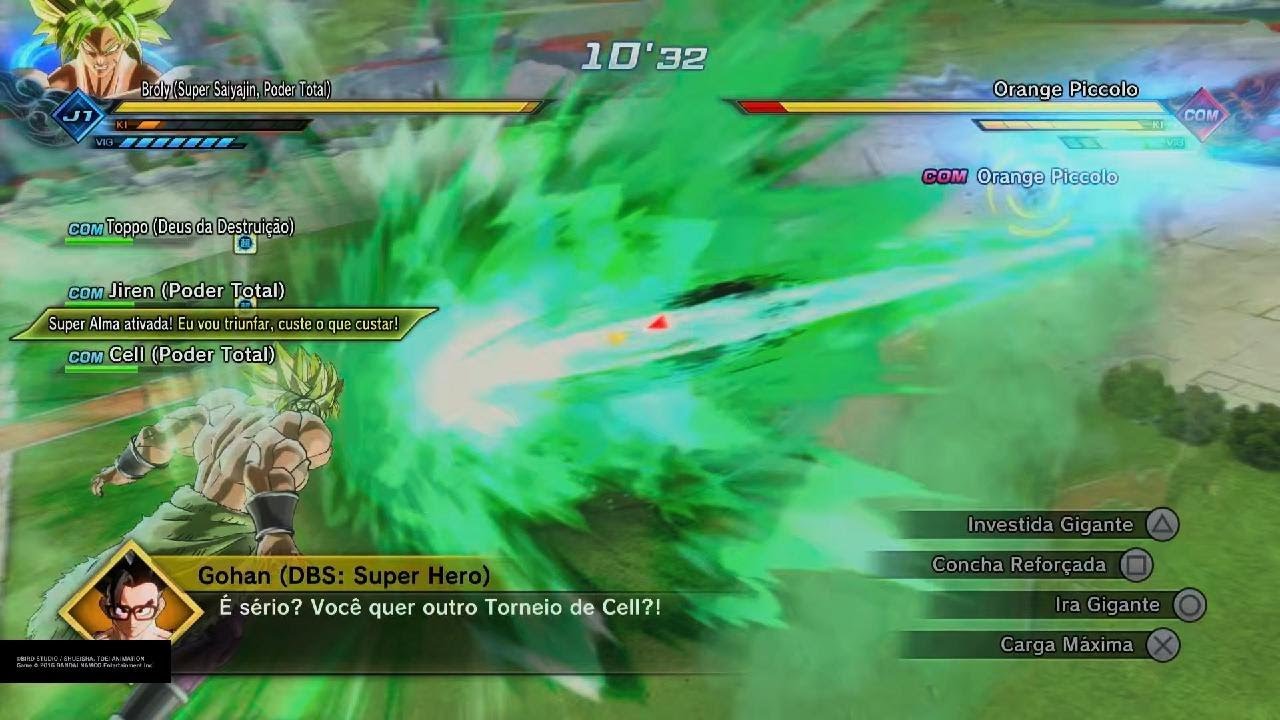 DRAGON BALL XENOVERSE 2_ batalha de fúria monstruosa broly dbs vs gohan bestial e cell max