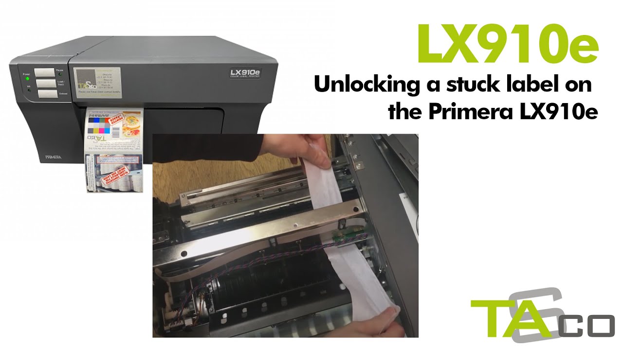 LX910 - Removing a stuck label from the Primera LX910e