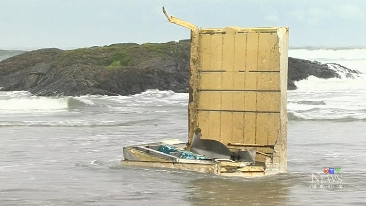 Pieces of metal, plastic wash up on beach in Tofino, B.C.