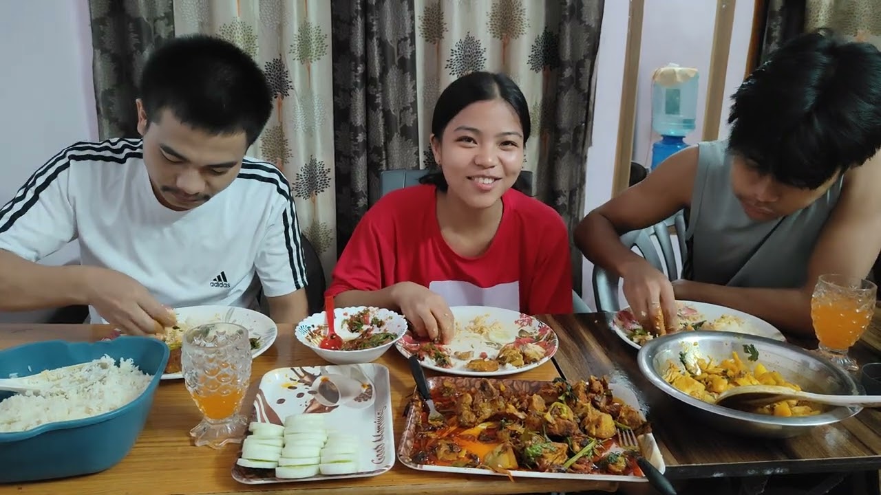 Pork & Chicken Mukbang with Siblings🥰