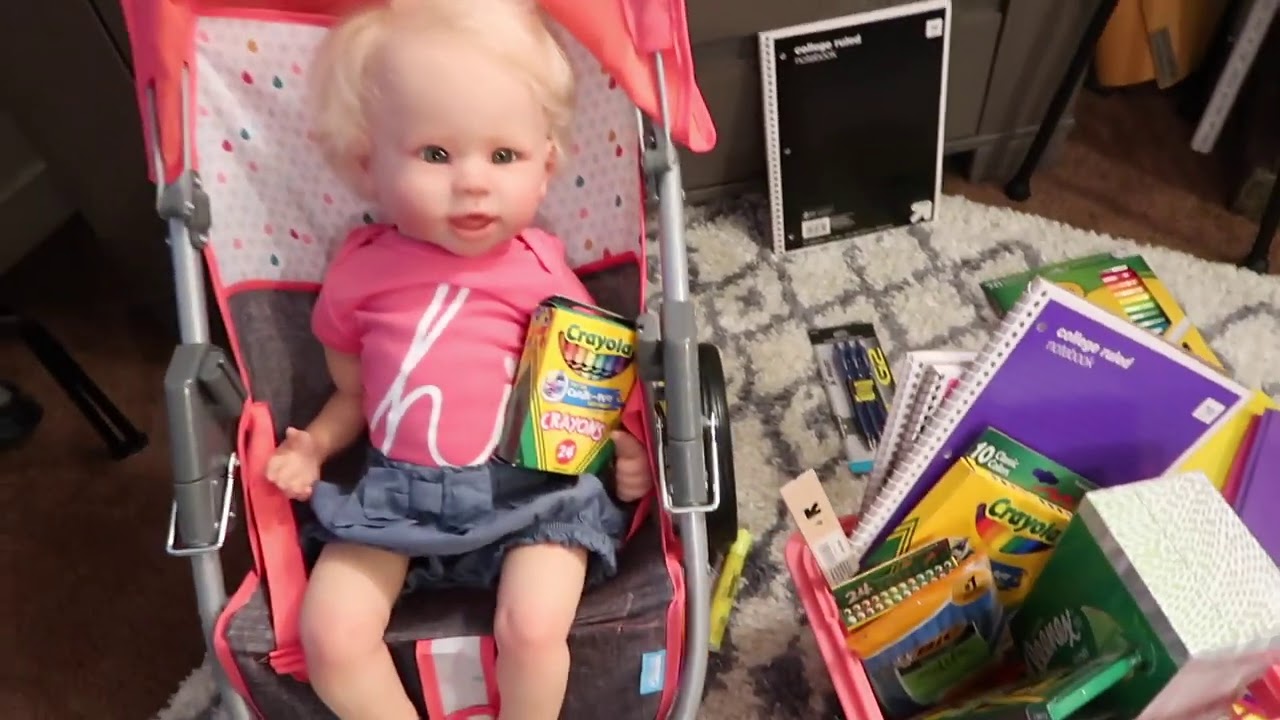 Shopping with Reborn Baby Doll for Back to School Supplies | Distance Learning
