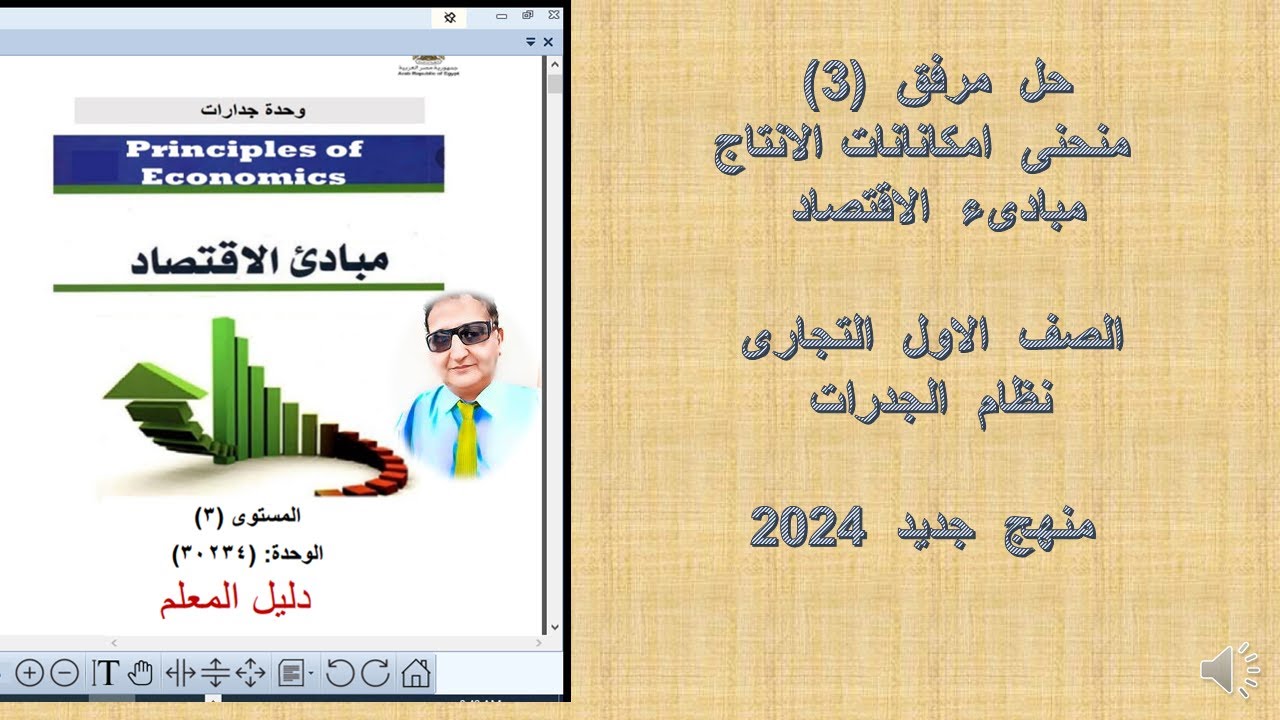 حل مرفق  (3) جدرات  مبادىء  الاقتصاد  الصف  الاول