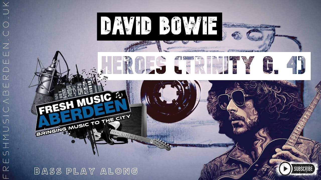 David Bowie - Heroes (Trinity Grade 4 Bass with Backing Track) || Bass Guitar Play Along TAB
