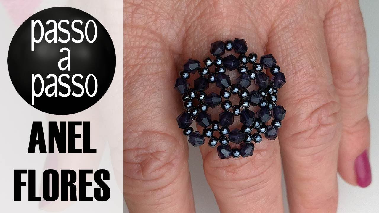 COMO FAZER ESSE LINDO ANEL COM MIÇANGAS E CRISTAIS