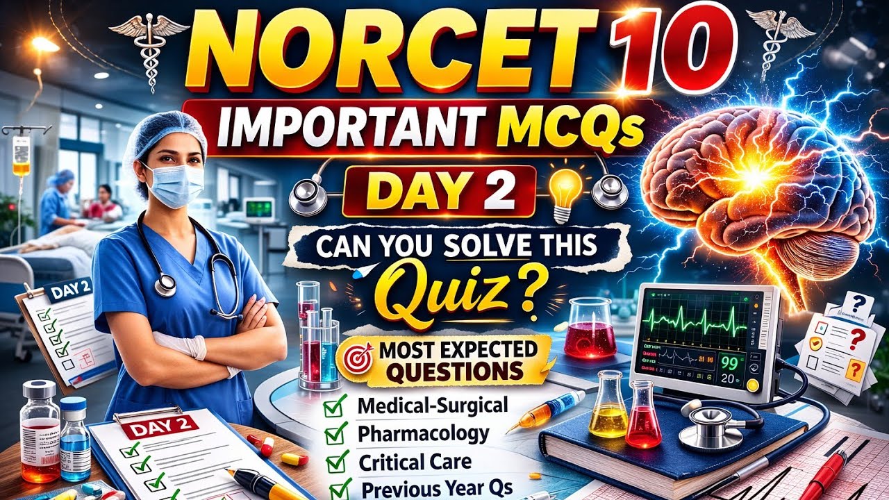 DAY 2|| MCQ PRACTICE ||NORCET 10 #aiims #norcet #trending 