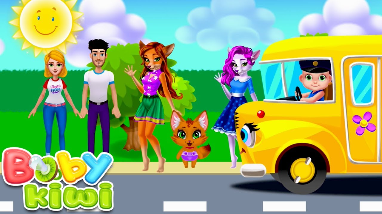 Wheels on the Bus 🚍 - Nursery Rhymes & Children Songs | Baby Kiwi 🥝