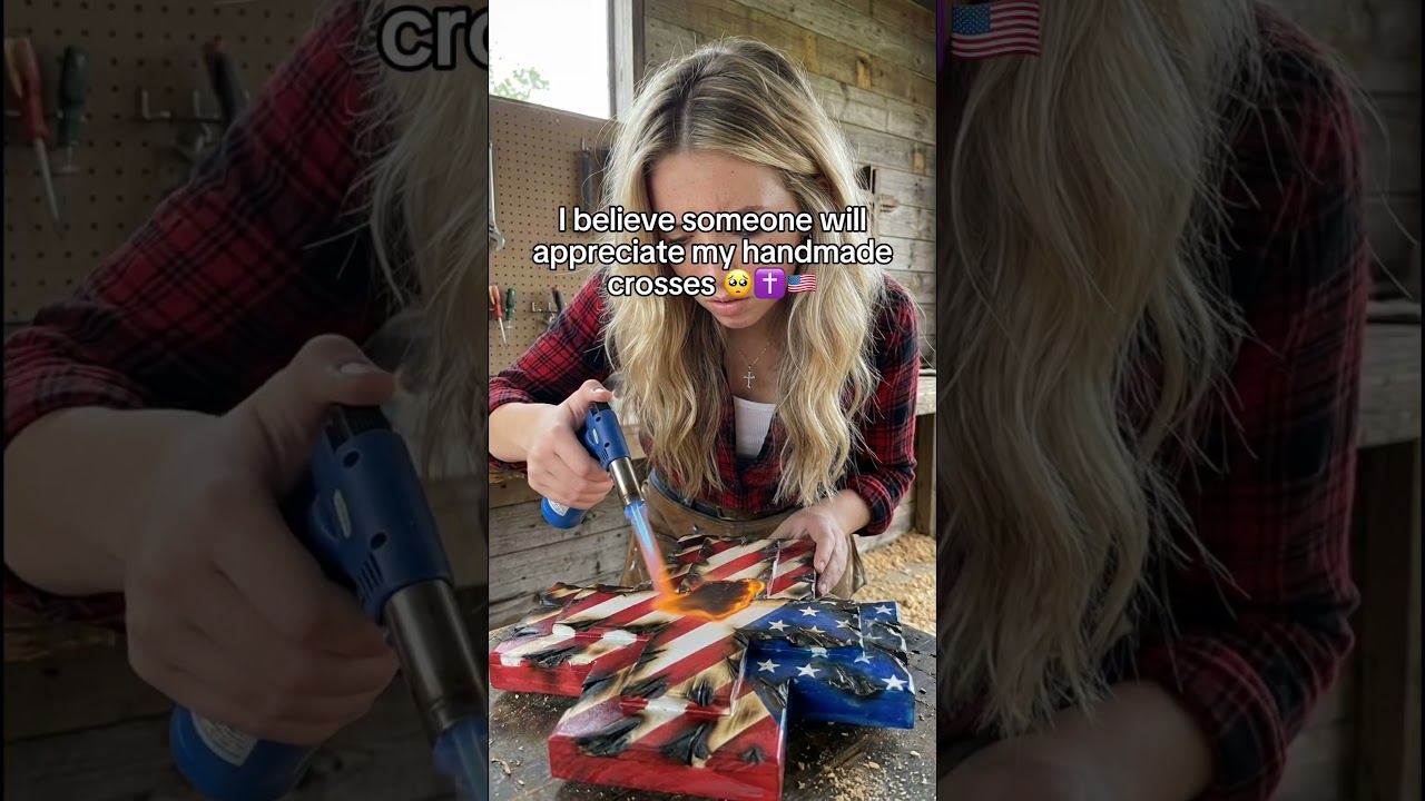 Do you appreciate my crosses? 🥺🙏🏻✝️ #christian #americanflag #faith #freedom #handmade