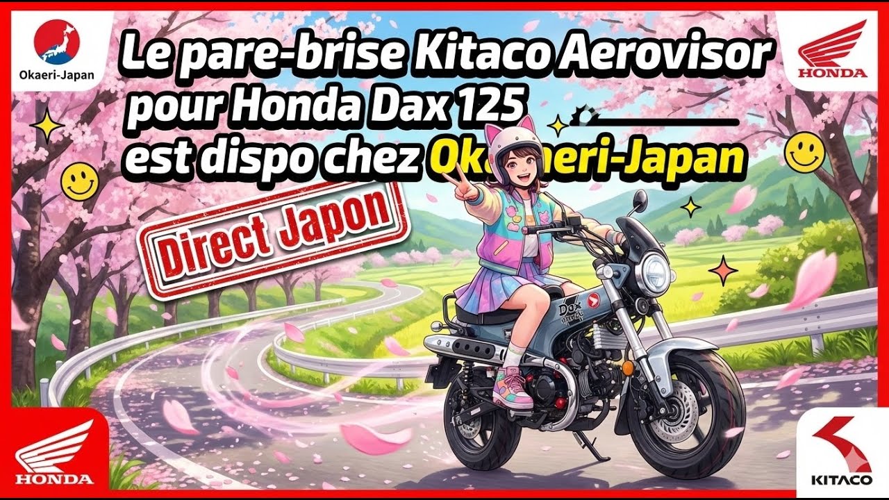 Presentation du pare brise Kitaco Aerovisor pour Honda Monkey 125 et Dax 125