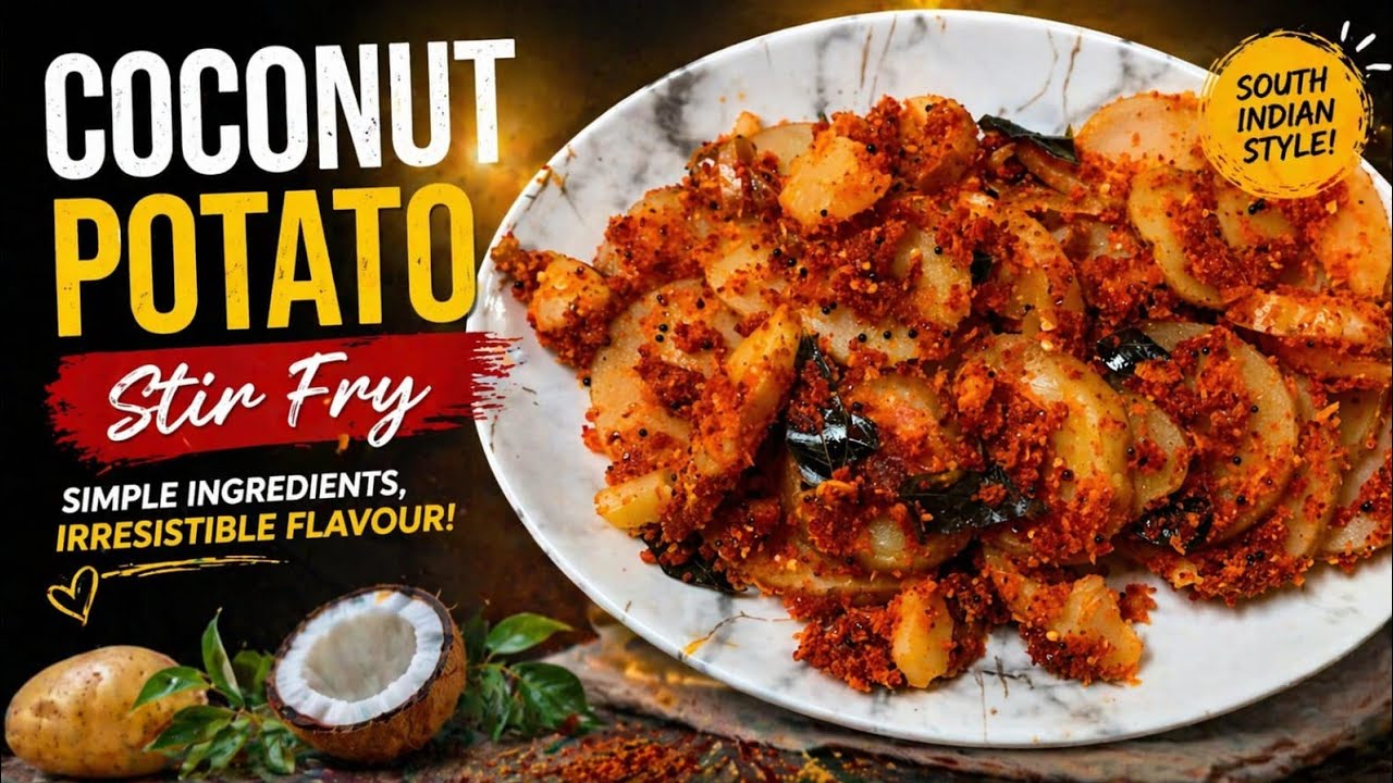 Spicy Coconut Potato Stir-Fry@kairuchiStudio 