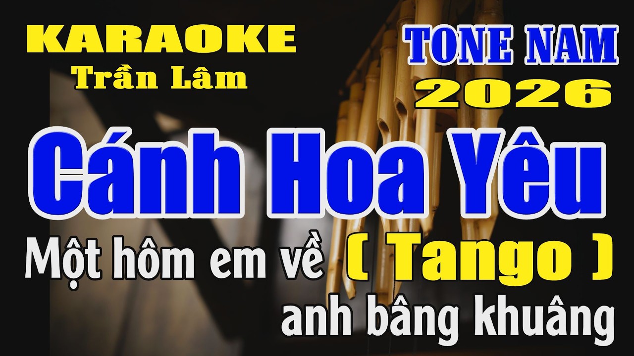 Karaoke Cánh Hoa Yêu Tone Nam ( Đô thứ ) |Tango | Karaoke Trần Lâm