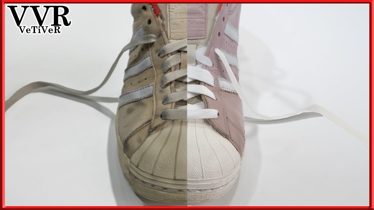 [ASMR] 'Clean & Restore' 'Adidas' SuperStar Sneakers Pink - 4k 🌙😴💤🛌👟yellowing  insomnia satisfying